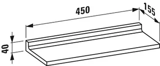 Ablage K-LAUFEN wandmontiert 450x155x40 bernstein – Bild 2
