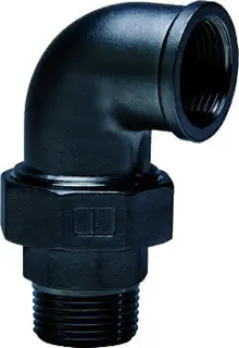 gebog316 Edelstahl-Gewindefitting 97 - W.-Verschr. 90  flach dicht. 1 1/4"