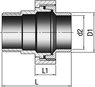 gebog316 Edelstahl-Gewindefitting 343 - Verschr. konisch 2", Schweißende – Bild 2