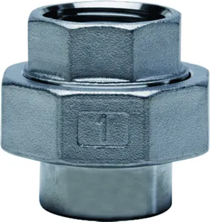 gebog316 Edelstahl-Gewindefitting 334 - Verschr. flach 1 1/4", Schweißende