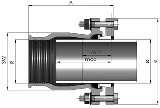 gebooriginal Temperguss-KLV Serie 222 Typ IF 2 1/2" für Stahlrohr, Trinkwasser – Bild 3