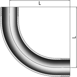 gebog316 Edelstahl-Gewindefitting 3 - Langer Bogen 90 - 2" – Bild 3