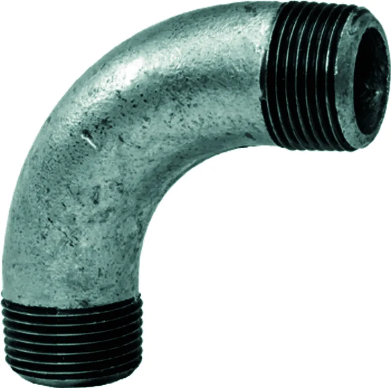 gebofittings Temperguss Gewindefittings 3 - Langer Bogen 90 - 1", verzinkt