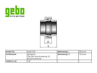 gebog316 Edelstahl-Gewindefitting 340 - Verschraubung konisch 1/8" – Bild 3