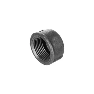 gebofittings Temperguss Gewindefittings 301 - Kappe 1 1/4", rund, schwarz