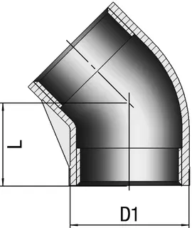 gebog316 Edelstahl-Gewindefitting 120 - Winkel 45 -2" – Bild 2