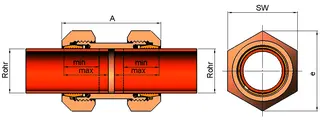 gebomessing, Messing-KLV Serie 310 Typ MO 22 mm für Kupferrohr – Bild 2