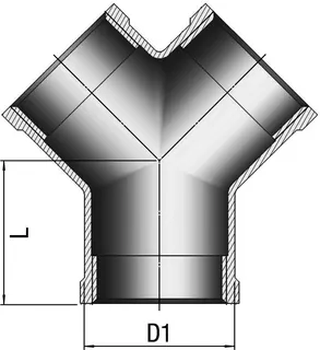 gebog316 Edelstahl-Gewindefitting 220 - Y-Verteiler 2" – Bild 2