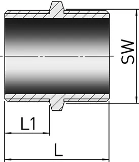 gebog316 Edelstahl-Gewindefitting 280 - Sechskant-Doppelnippel 2" – Bild 2