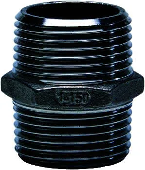 gebog316 Edelstahl-Gewindefitting 280 - Sechskant-Doppelnippel 4"