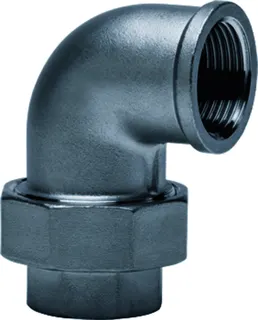 gebog316 Edelstahl-Gewindefitting 95 -W.-verschr. 90 flach dicht. 2"