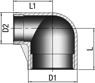 gebog316 Edelstahl-Gewindefitting 90 - Winkel 90 - 1" x 1/2", reduz. – Bild 3