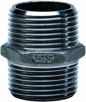 gebog316 Edelstahl-Gewindefitting 280 - Sechskant-Doppelnippel 3/4"