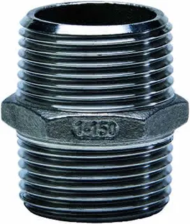 gebog316 Edelstahl-Gewindefitting 280 - Sechskant-Doppelnippel 1 1/4"