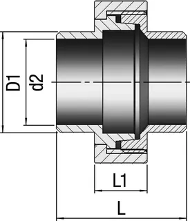 gebog316 Edelstahl-Gewindefitting 342 - Verschr. konisch 2",Schweißende – Bild 3