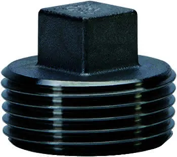 gebog316 Edelstahl-Gewindefitting 291 - Vierkant-Stopfen ohne Rand 4"
