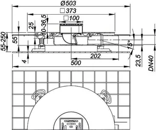 Schallschutzablauf CeraDrain Select Plan, DN 40, 100 x 100 mm – Bild 3