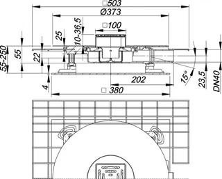 Schallschutzablauf CeraDrain Select Plan, DN 40, 100 x 100 mm – Bild 4