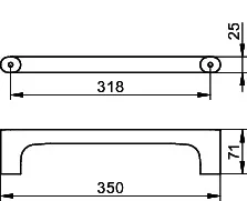 Keuco Haltegriff Edition 400 11507, Bronze gebürstet, 350 mm – Bild 2