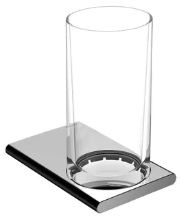 Keuco Glashalter Edition 400 11550, kpl.mit Echtkristall-Glas, Schwarzchrom geb.