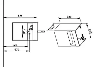 Keuco WUB, 1-trg. Stageline 32822 Anschl.li. Sd./Bel. 460x625x380mm weiß – Bild 2