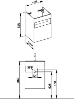 Keuco WUB, 1-trg. Stageline 32822 Anschl.li. Sd./Bel. 460x625x380mm vulk. – Bild 2