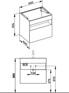 Keuco WUB m.Ausz. Stageline 32852 Sd.u.Bel. 650x625x490mm weiß – Bild 2