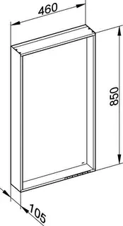 Keuco Lichtspiegel X-Line 33297, inox, 460x850x105mm – Bild 2