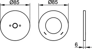 Keuco Rosetten-Set 51616, verchromt, rund / 85 mm – Bild 2