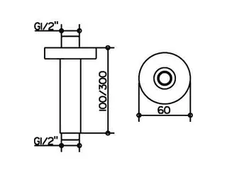 Keuco Brausearm Elegance 51689, Deckenanschluss, 300 mm, Bronze geb. – Bild 2