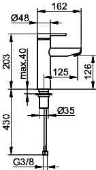 Keuco EHM-Waschtisch-Mischer 130 Plan blue 53902 ohne Ablaufgarnitur, Edstahl – Bild 2