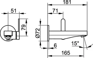 Keuco EHM-Waschtisch-Mischer UP IXMO 59516 Wandm./Ausf.rd. Ausl.165mm/Flat verchr. – Bild 2