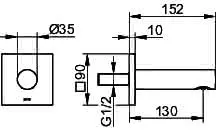 Keuco Wanneneinlauf DN15 IXMO 59545 eck. Ausl.152mm sw – Bild 2