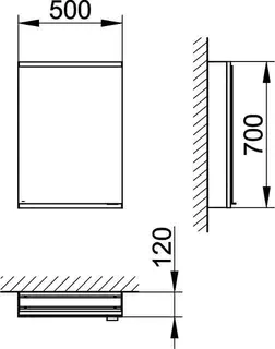 Keuco Royal Modular 2.0 SPS, unbel. 80000, Vorb,1Steckd,sb-elox,500x700x120mm – Bild 2