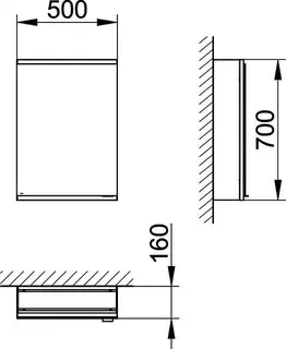 Keuco Royal Modular 2.0 SPS, unbel. 80000, Vorb,oSteckd,sb-elox,500x700x160mm – Bild 2