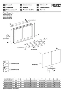 Keuco Royal Modular 2.0 SPS, unbel. 80020, Vorb,2Steckd,sb-elox,1050x700x120mm – Bild 3