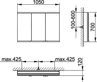 Keuco Royal Modular 2.0 SPS, bel. 80031, Vorb,2Steckd,sb-elox,1050x700x120mm – Bild 2