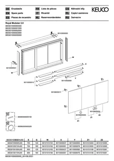 Keuco Royal Modular 2.0 SPS, unbel. 80030, Vorb,2Steckd,sb-elox,1050x700x120mm – Bild 3