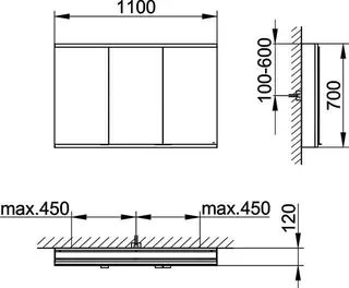Keuco Royal Modular 2.0 SPS, bel. 80031, Vorb,oSteckd,sb-elox,1100x700x120mm – Bild 2
