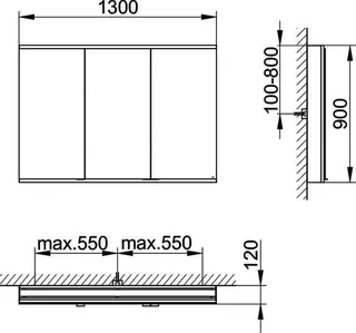 Keuco Royal Modular 2.0 SPS, bel. 80031, Vorb,2Steckd,sb-elox,1300x900x120mm – Bild 2