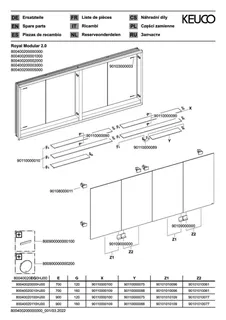 Keuco Royal Modular 2.0 SPS, unbel. 80040, Einb,4Steckd,sb-elox,2000x700x120mm – Bild 3