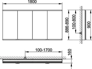Keuco Royal Modular 2.0 SPS, bel. 80041, Vorb,4Steckd,sb-elox,1800x900x120mm – Bild 2