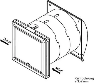 Helios KWL 60 RS Rohbauset Wandhülse, Außenfassade + Abweisblech – Bild 2