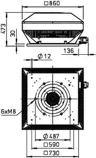 Helios RDW 450/4 Radial-Dachventilator, 1-PH – Bild 2