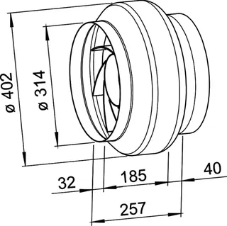 Helios RR EC 315 B Rohrventilator EC 1-PH 50/60Hz regelbar DN 315 – Bild 2