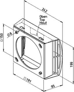 Helios KWL 45-160 FBT-E Fassadenblende tief, Edelstahl – Bild 2