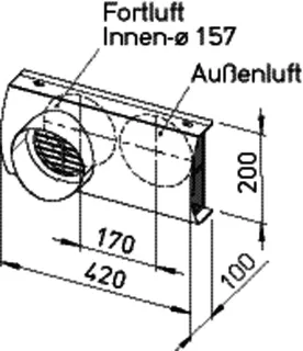 Helios IP-FKB 125 B Fassaden-Kombiblende DN 125 – Bild 2