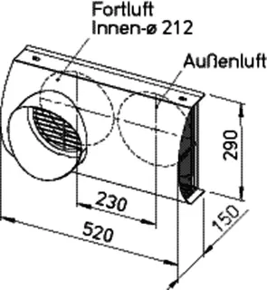 Helios IP-FKB 180 Fassaden-Kombiblende DN 180 – Bild 2