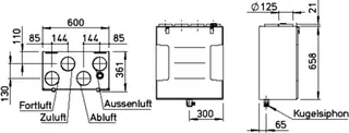 Helios KWL 300 W R Lüftungsgerät rechts mit WRG – Bild 2