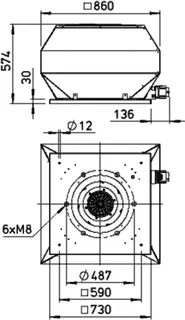 Helios VDW EC 450 Vertikal-Dachventilator, 1-PH, EC-Motor – Bild 2